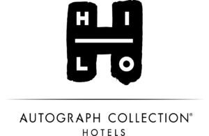 Black “HILO” logo with a thick H, white letters “HI” on top and “LO” on bottom, above the words “Autograph Collection Hotels” in black capital letters on a white background—reflecting the sleek, modern style synonymous with Portland Fashion.